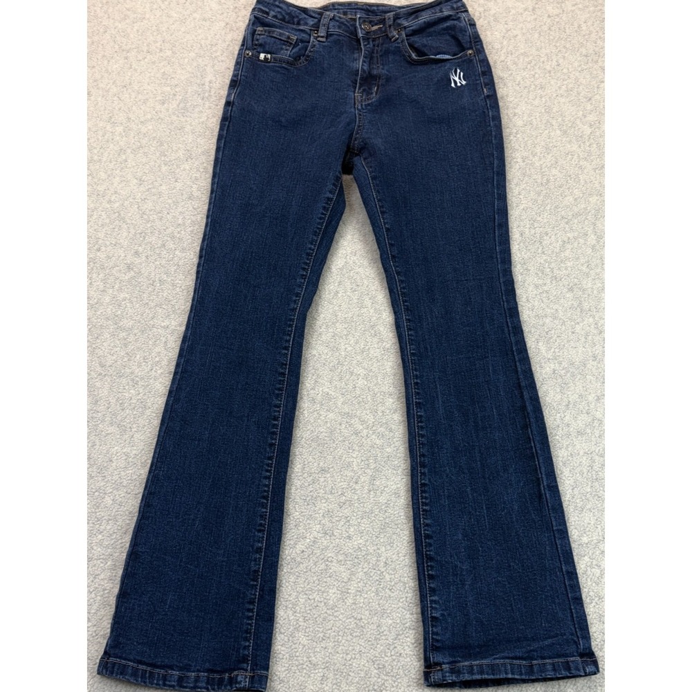 MLB Genuine Merchandise Womens Bootcut Jeans Blue Denim New York Yankees S